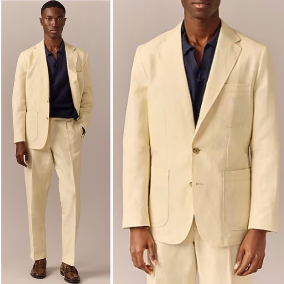 J. Crew Crosby Blazer Jacket Sport Coat Suit Linen Cotton Old Money 41R NWT